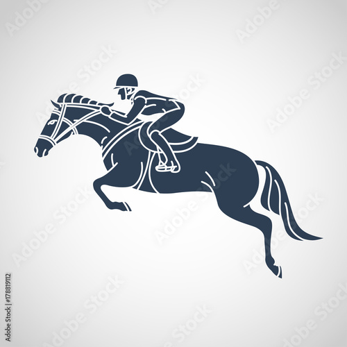 Horse race. Equestrian sport vector logo icon illustration