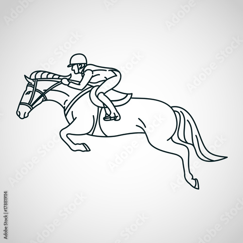 Horse race. Equestrian sport vector logo icon illustration