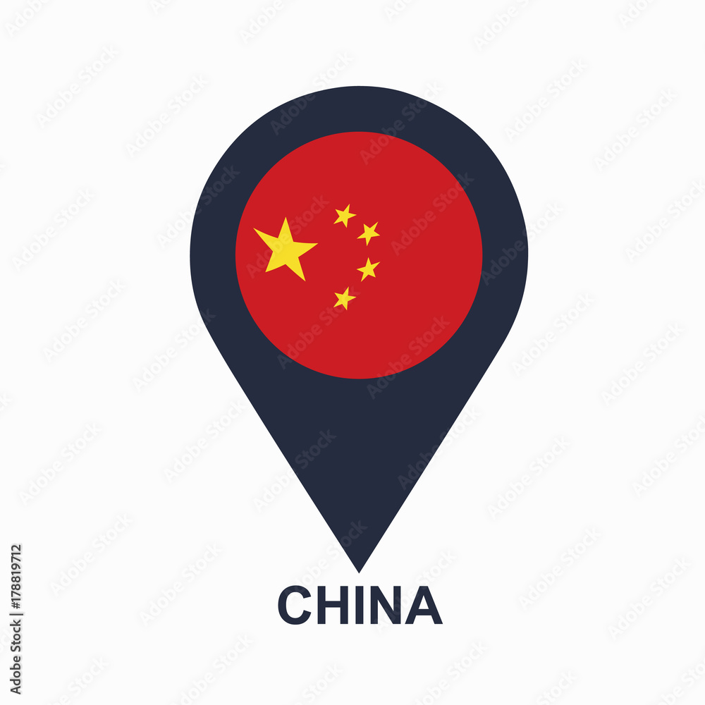 Chinese-pin-flag-vector Chinese-pin-flag-vector