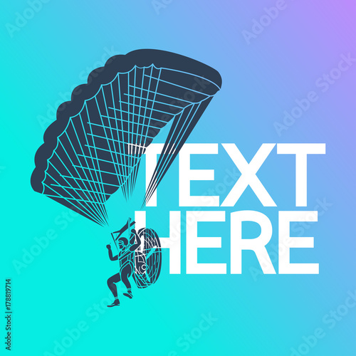 Paragliding vector logo icon illustration