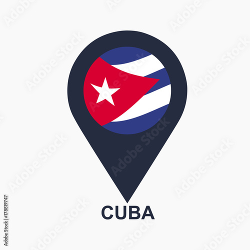 Cuba-pin-flag-vector