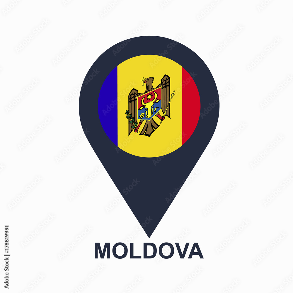 Moldova-pin-flag-vector