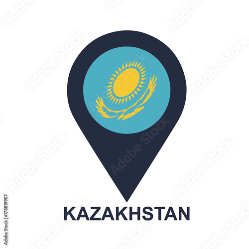 Kazakhstan-pin-flag-vector