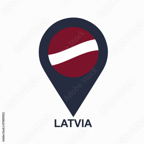 Latvian-pin-flag-vector