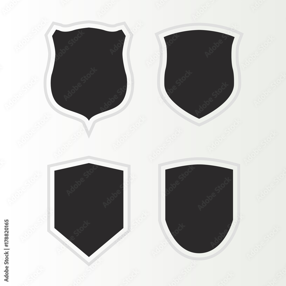 Illustrated shield banners. Illustrated shield banners.