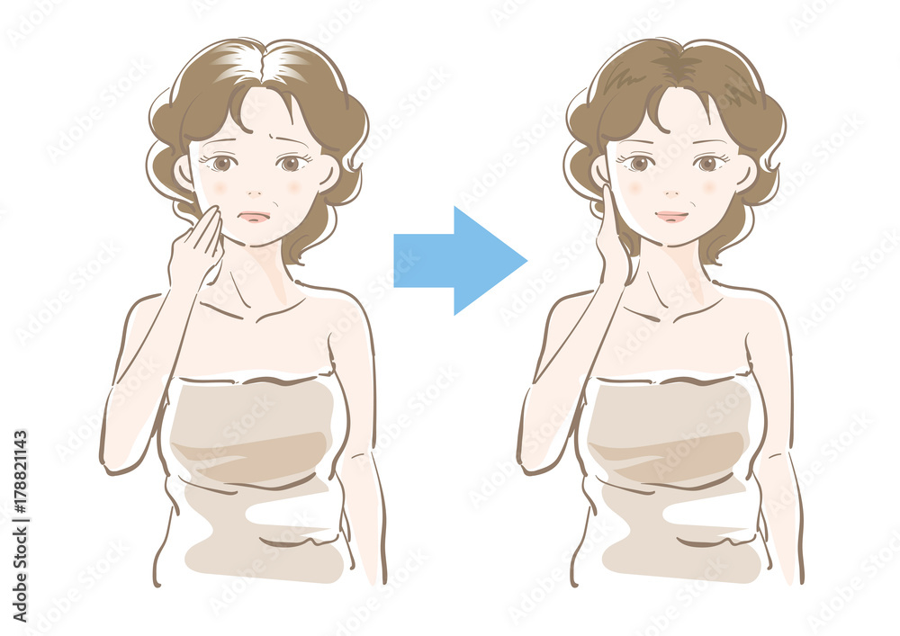 白髪を心配する女性