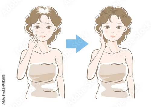 白髪を心配する女性