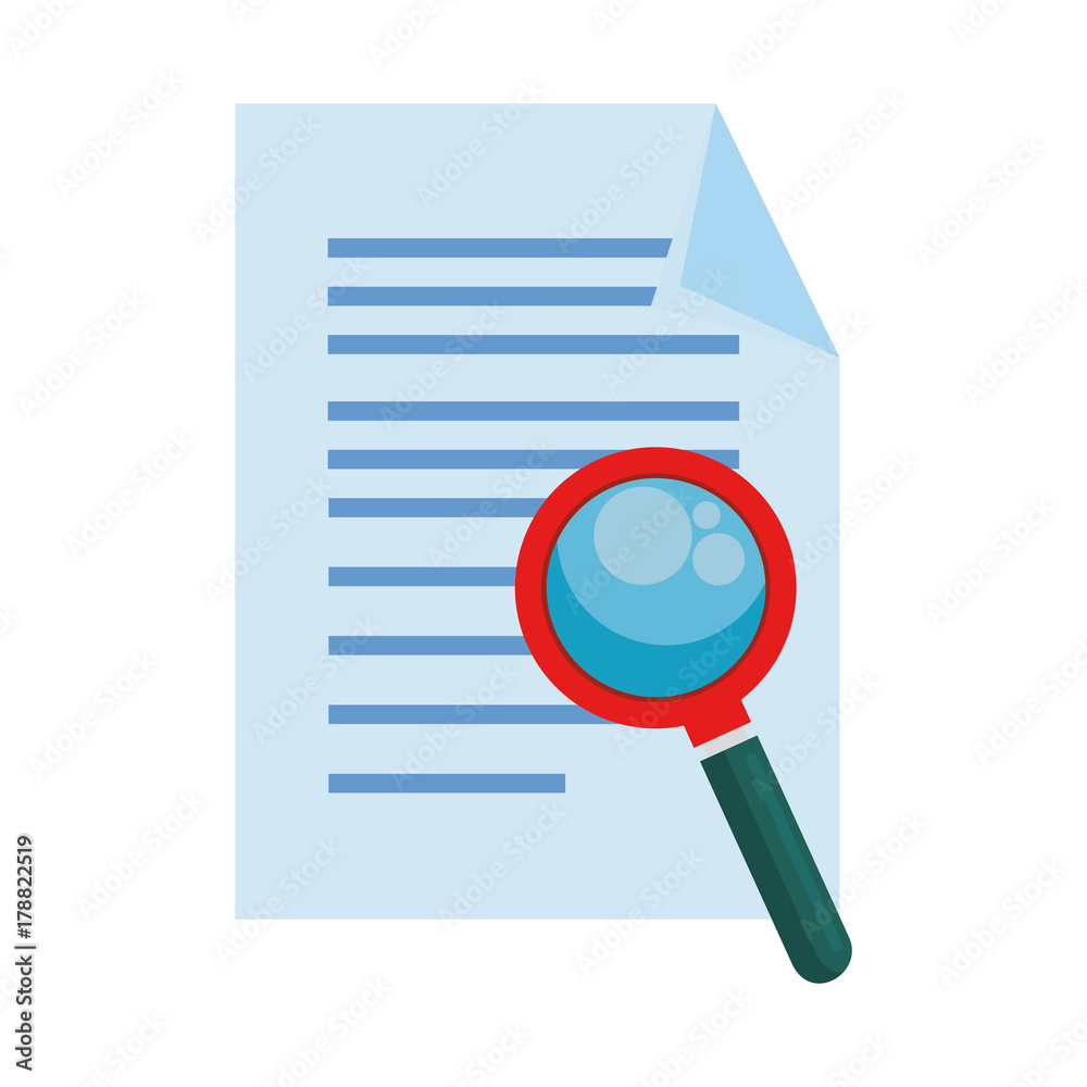 document with magnifying glass isolated icon document with magnifying glass isolated icon