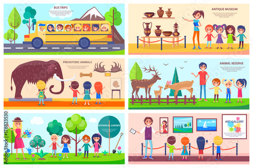 Places of Interest Exploration Illustrations Set
