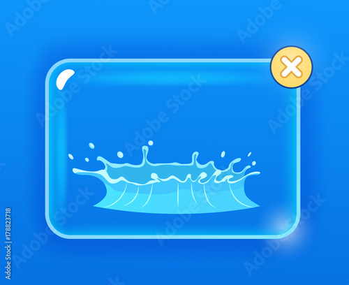 Blue Geyser Flow of Water from under Earth Drawing