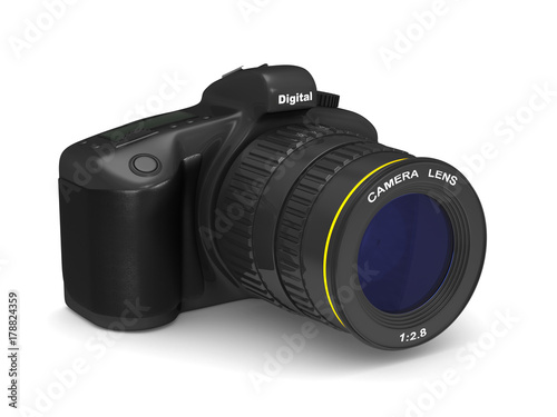 digital camera on white bac...