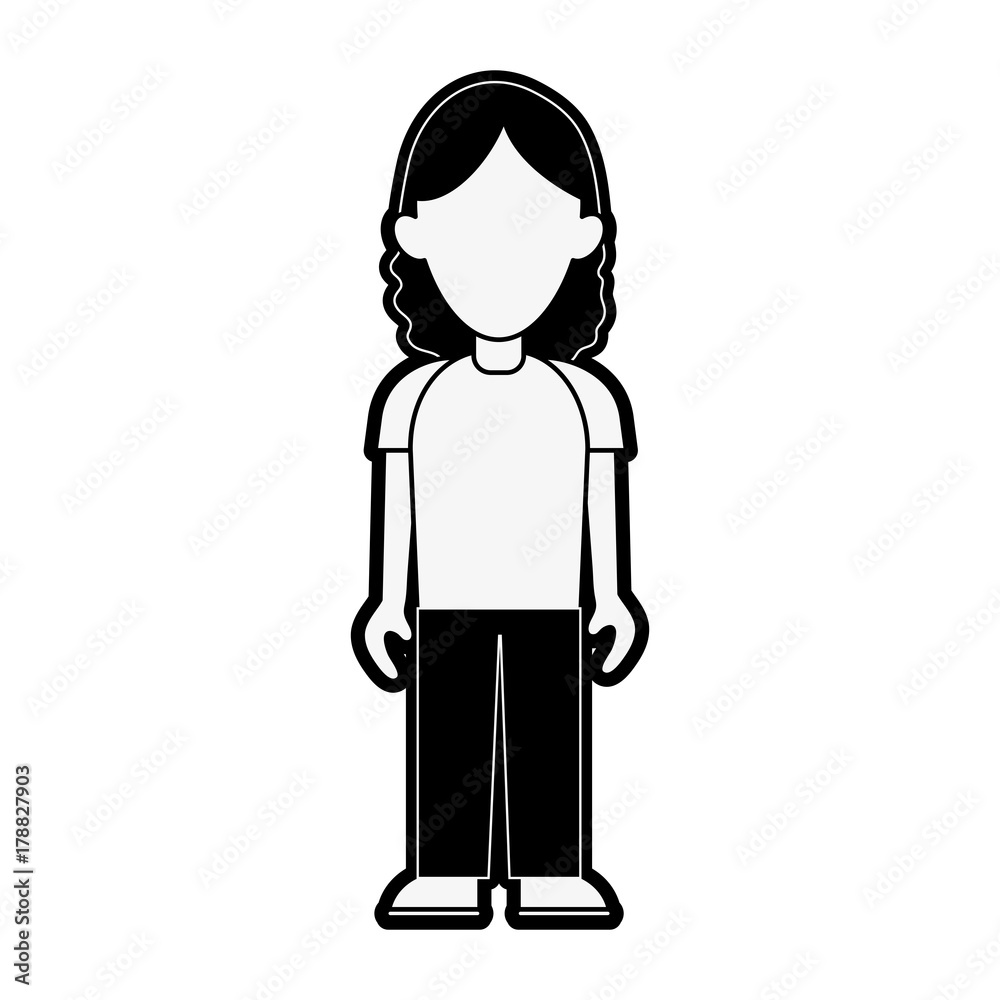 Young woman avatar full body icon image related vector illustration Young woman avatar full body icon image related vector illustration