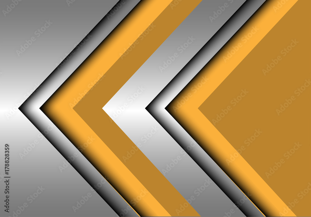 Abstract yellow silver arrow design modern futuristic luxury background vector illustration. Abstract yellow silver arrow design modern futuristic luxury background vector illustration.