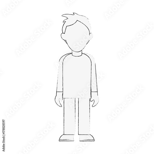 Young man avatar full body icon image vector illustration