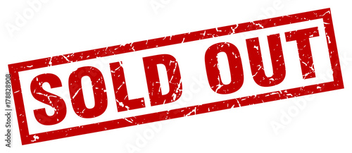 square grunge red sold out stamp