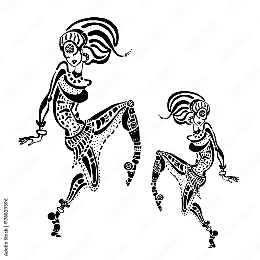 African woman in ethnic style. African woman in ethnic style.