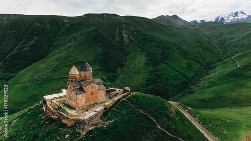 Photography old castle in green mountains
