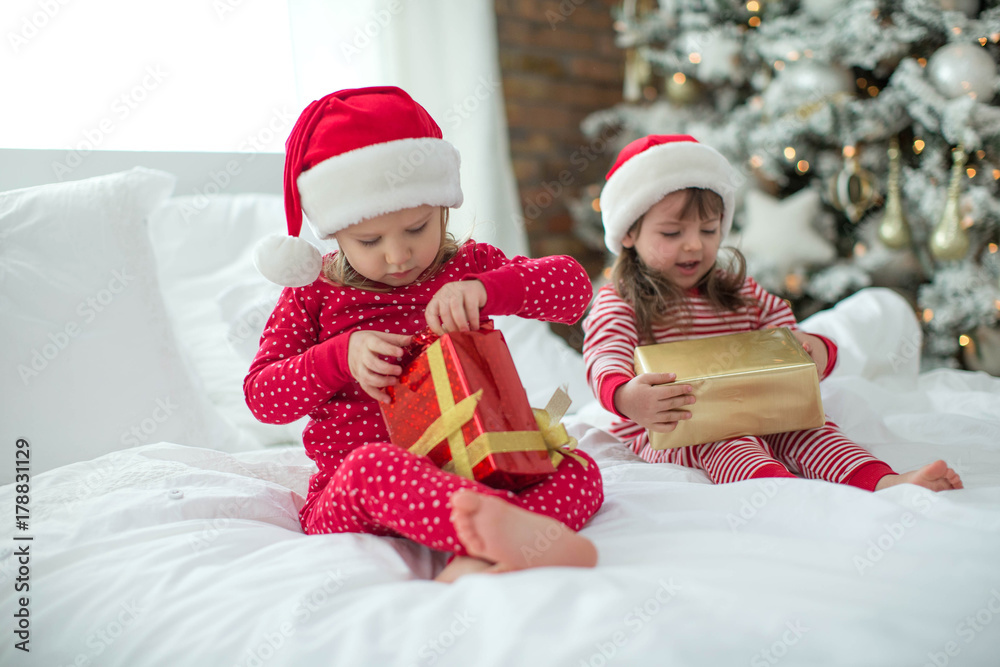 Little children at Christmas Little children at Christmas