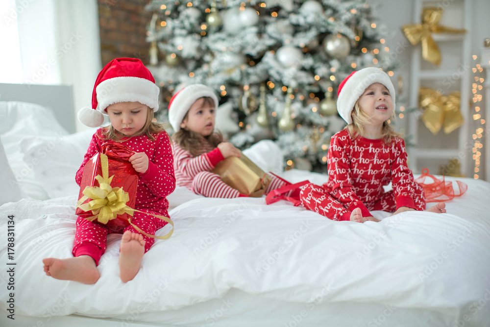 Little children at Christmas 