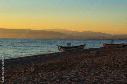 Fishing boats on the shore in southern Spain