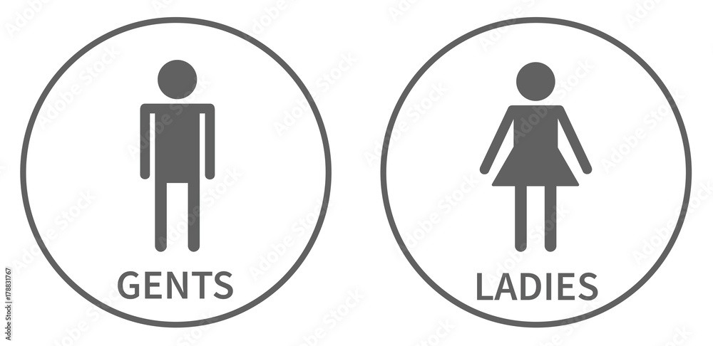 Fototapeta premium Simple icons for toilet, ladies and gents