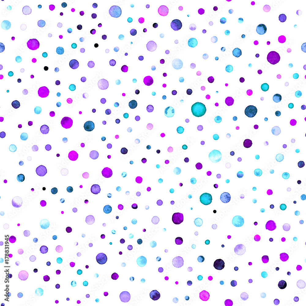 Watercolor confetti seamless pattern. Hand painted lively circles. Watercolor confetti circles. White scattered circles pattern. 197. Watercolor confetti seamless pattern. Hand painted lively circles. Watercolor confetti circles. White scattered circles pattern. 197.