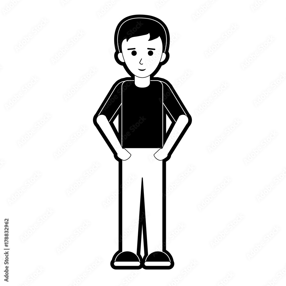 man happy cartoon full body icon image vector illustration design man happy cartoon full body icon image vector illustration design