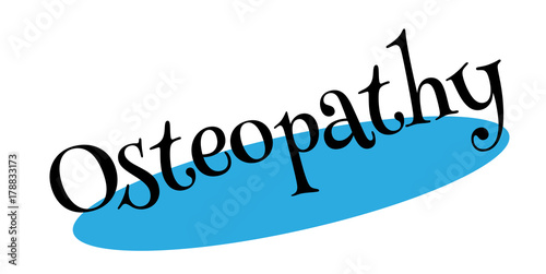 Osteopathy rubber stamp. Grunge design with dust scratches. Effects can be easily removed for a clean, crisp look. Color is easily changed.