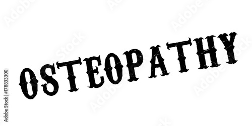 Osteopathy rubber stamp. Grunge design with dust scratches. Effects can be easily removed for a clean, crisp look. Color is easily changed.