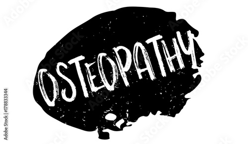 Osteopathy rubber stamp. Grunge design with dust scratches. Effects can be easily removed for a clean, crisp look. Color is easily changed.