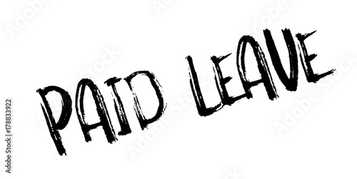 Paid Leave rubber stamp. Grunge design with dust scratches. Effects can be easily removed for a clean, crisp look. Color is easily changed.