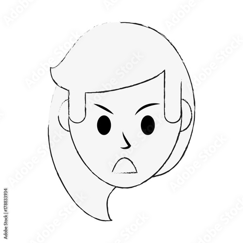 woman disgruntled icon image vector illustration design