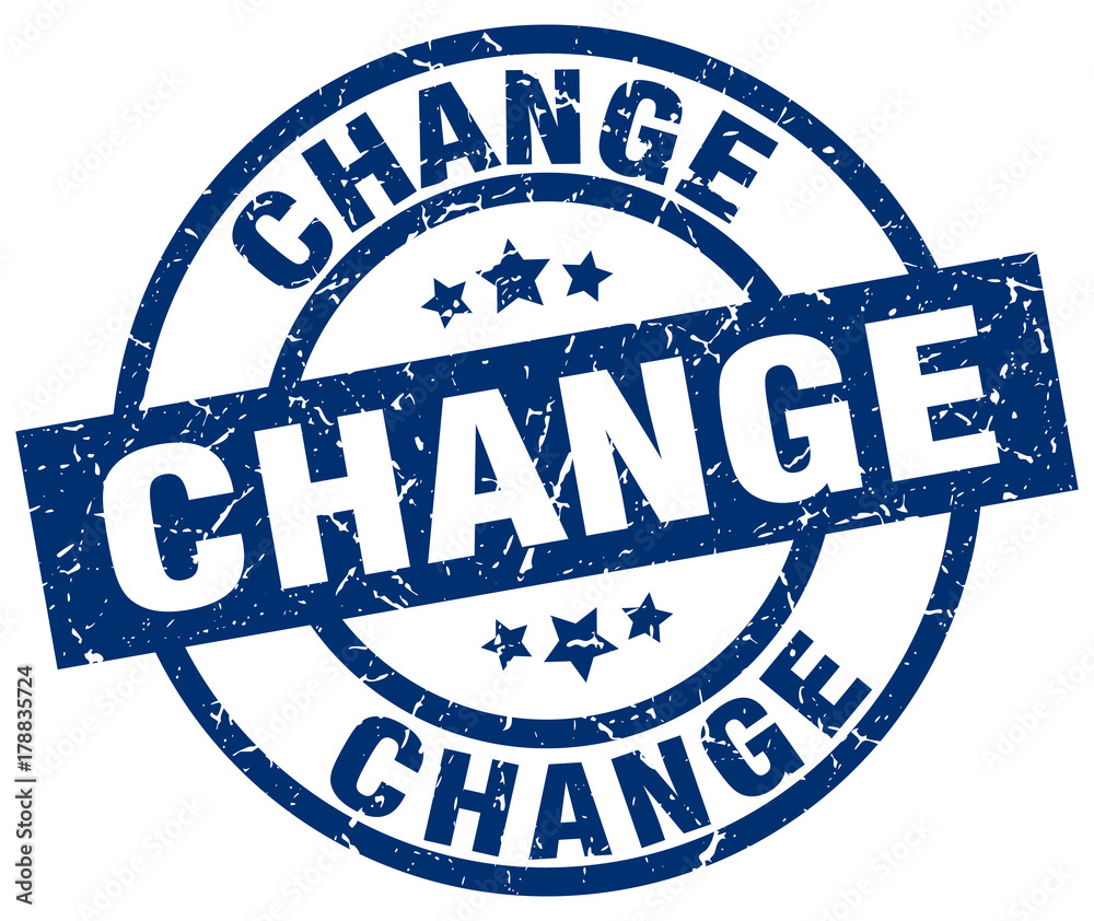 change blue round grunge stamp change blue round grunge stamp