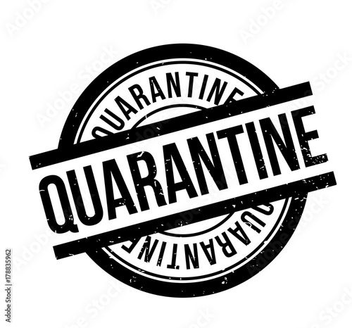 Quarantine rubber stamp. Grunge design with dust scratches. Effects can be easily removed for a clean, crisp look. Color is easily changed.