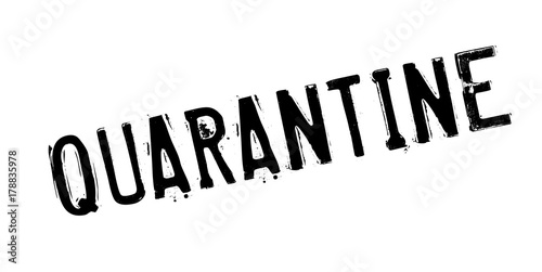 Quarantine rubber stamp. Grunge design with dust scratches. Effects can be easily removed for a clean, crisp look. Color is easily changed.