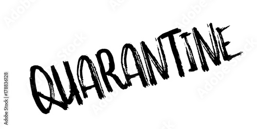 Quarantine rubber stamp. Grunge design with dust scratches. Effects can be easily removed for a clean, crisp look. Color is easily changed.