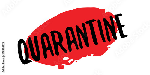 Quarantine rubber stamp. Grunge design with dust scratches. Effects can be easily removed for a clean, crisp look. Color is easily changed.