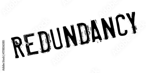 Redundancy rubber stamp. Grunge design with dust scratches. Effects can be easily removed for a clean, crisp look. Color is easily changed.