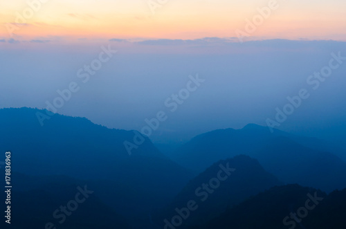 The mountain and sky cloudy landscape at chiang mai district thailand.