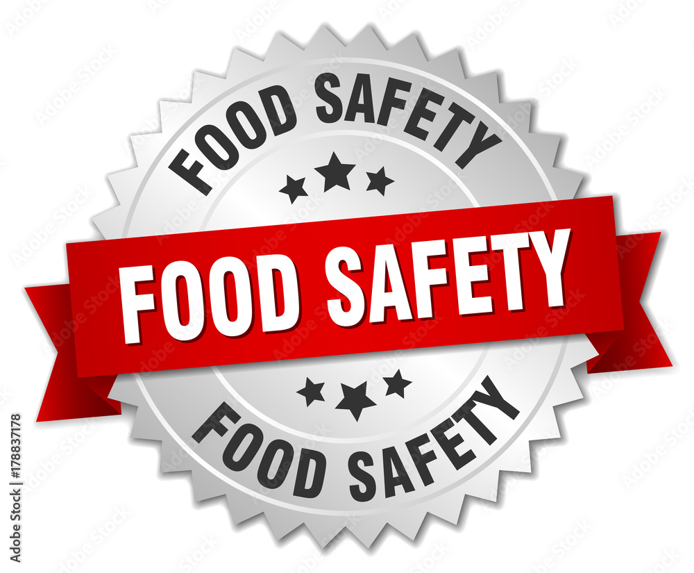 food safety round isolated silver badge food safety round isolated silver badge