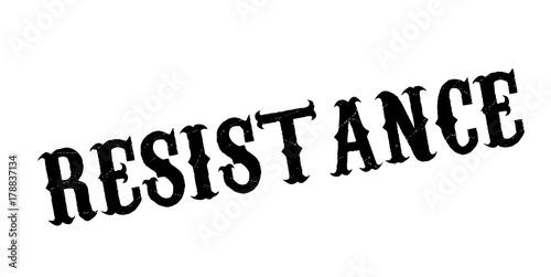 Resistance rubber stamp. Grunge design with dust scratches. Effects can be easily removed for a clean, crisp look. Color is easily changed.
