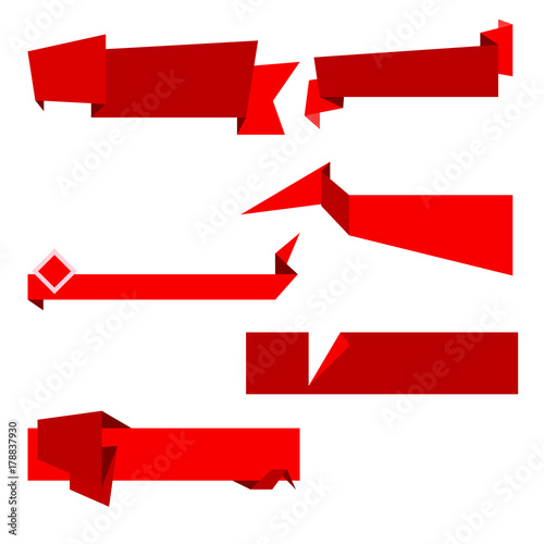 Flat vector ribbon labels set. Free Download Flat vector ribbon labels set. - GFXLoad