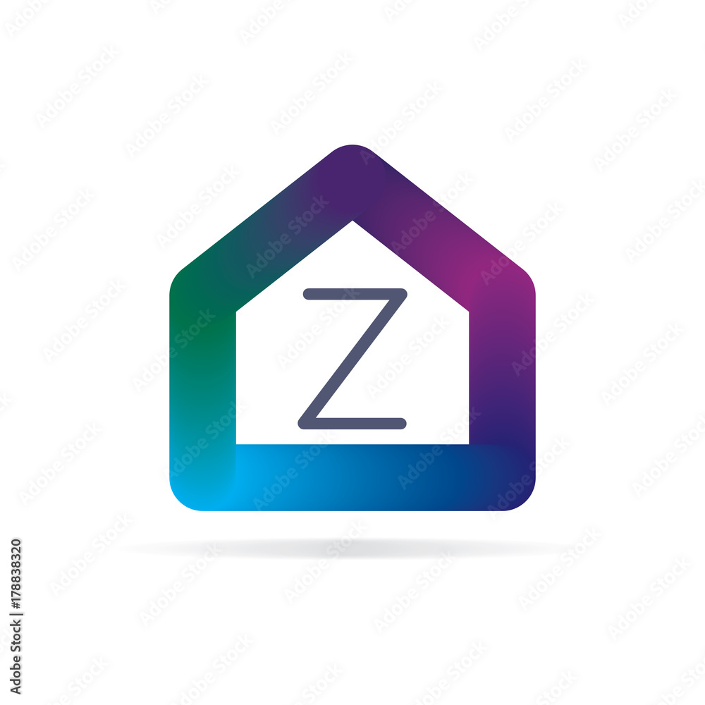 house logo with letter Z sign. logo template house logo with letter Z sign. logo template