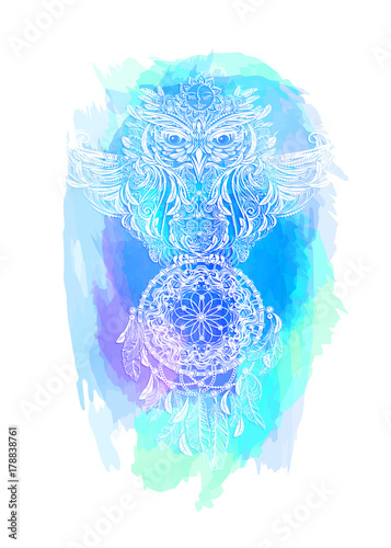 vector Owl tattoo