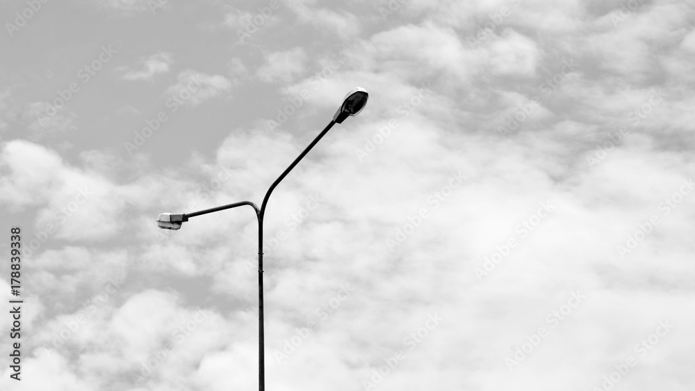 street lamp post - monochrome