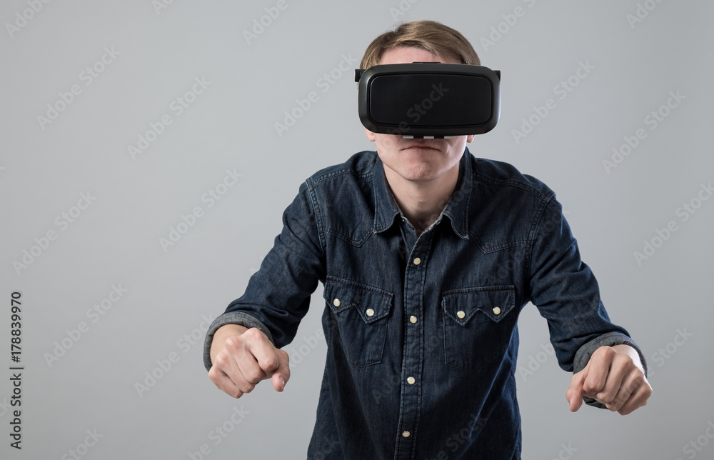 Man in virtual reality Man in virtual reality