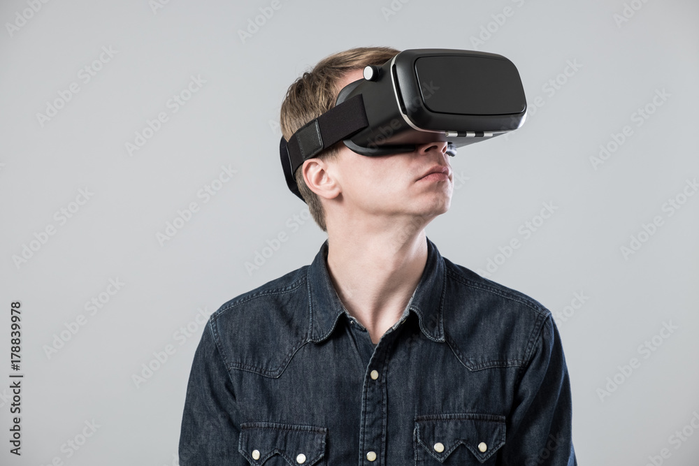 Man in virtual reality Man in virtual reality
