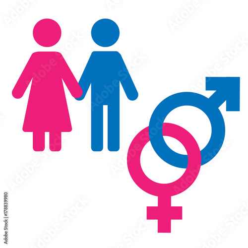 Gender symbol set. Male Female girl boy woman man icon.