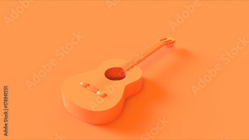 Orange / Peach Acoustic Guitar