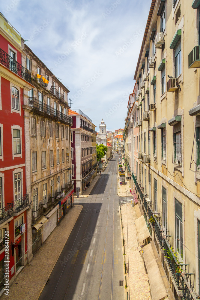 Buildings and street in Lisboa downtown